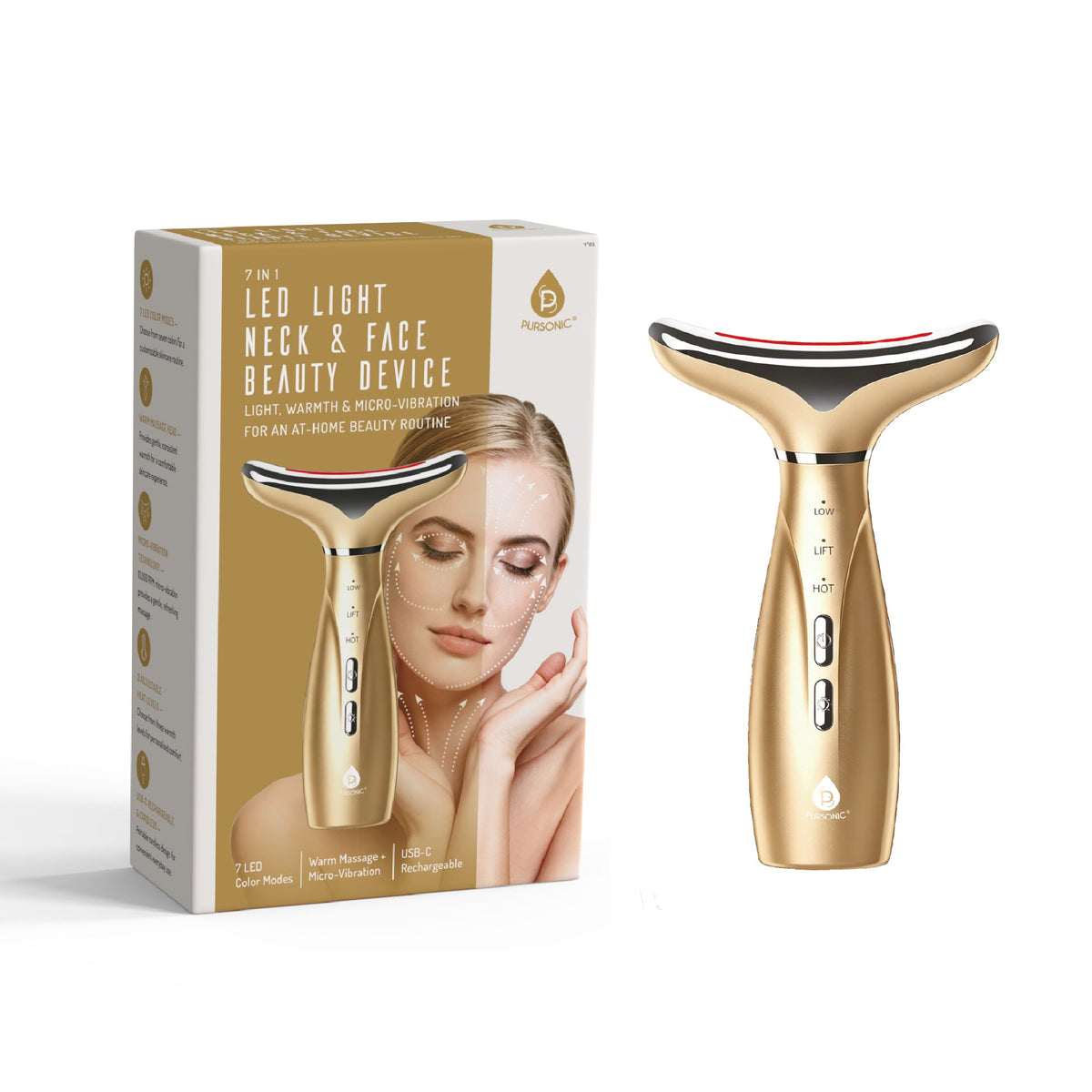 7-Color LED Light Therapy Neck & Face Device – Multi-Mode Rejuvenation System-4