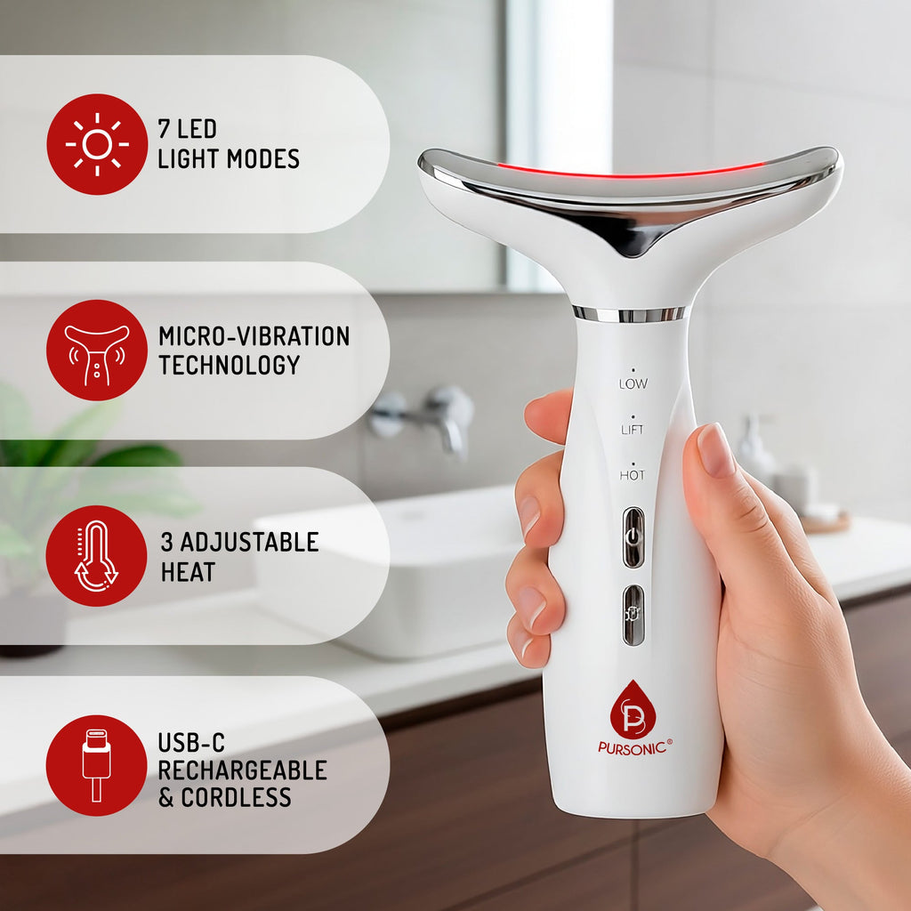 7-in-1 LED Therapy Device for Face & Neck + 3-in-1 Facial Cleansing System-3