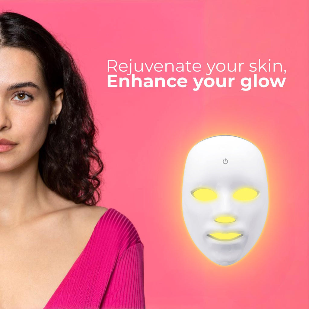 7-in-1 LED light therapy face mask made of flexible medical-grade silicone for at-home skincare — view 4