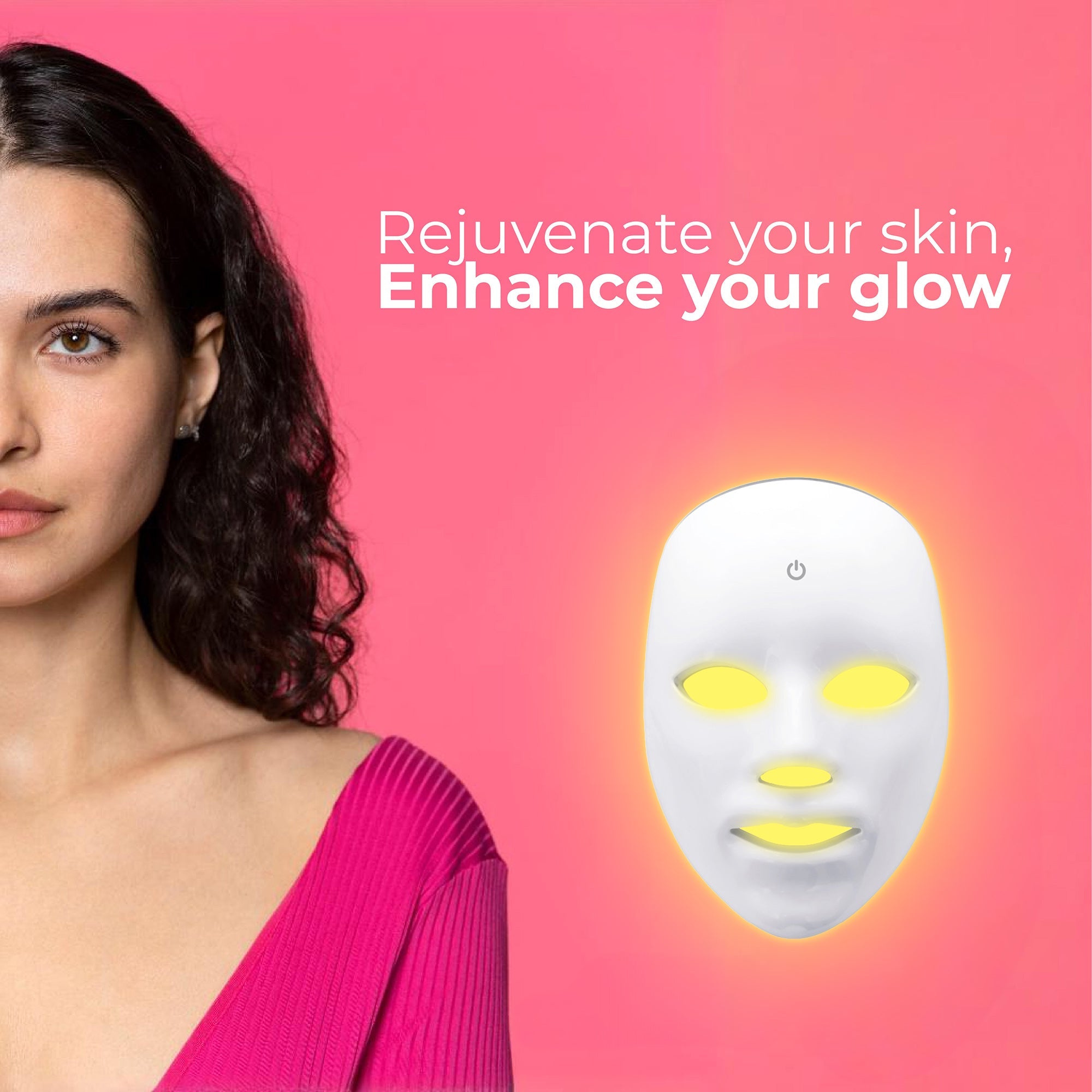 7-in-1 LED light therapy face mask made of flexible medical-grade silicone for at-home skincare — view 4