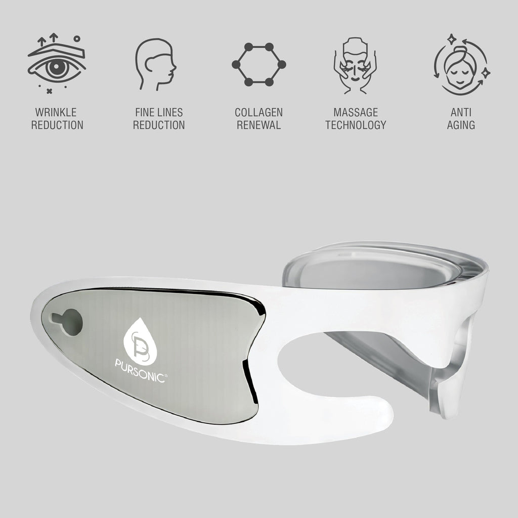 LED rejuvenation bundle with white facial sculpting wand, eye mask, and gua sha device. — view 3