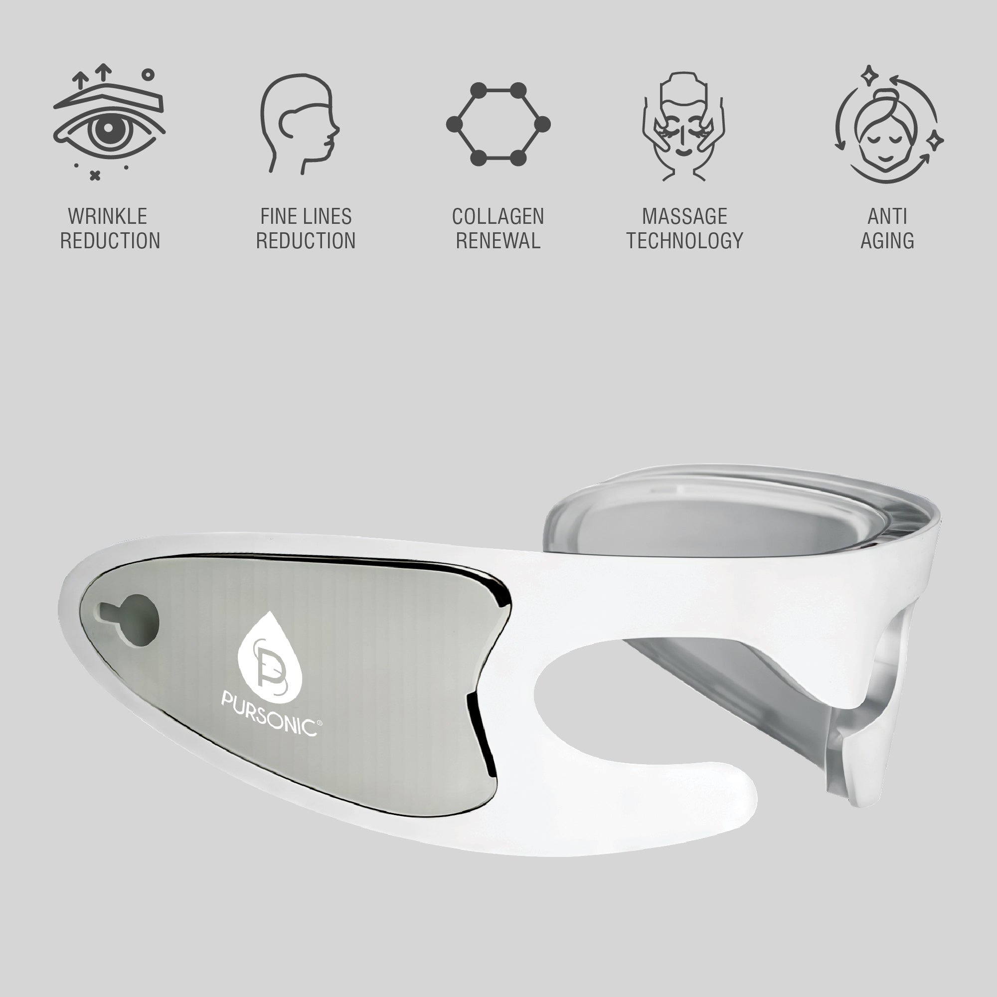 LED rejuvenation bundle with white facial sculpting wand, eye mask, and gua sha device. — view 3