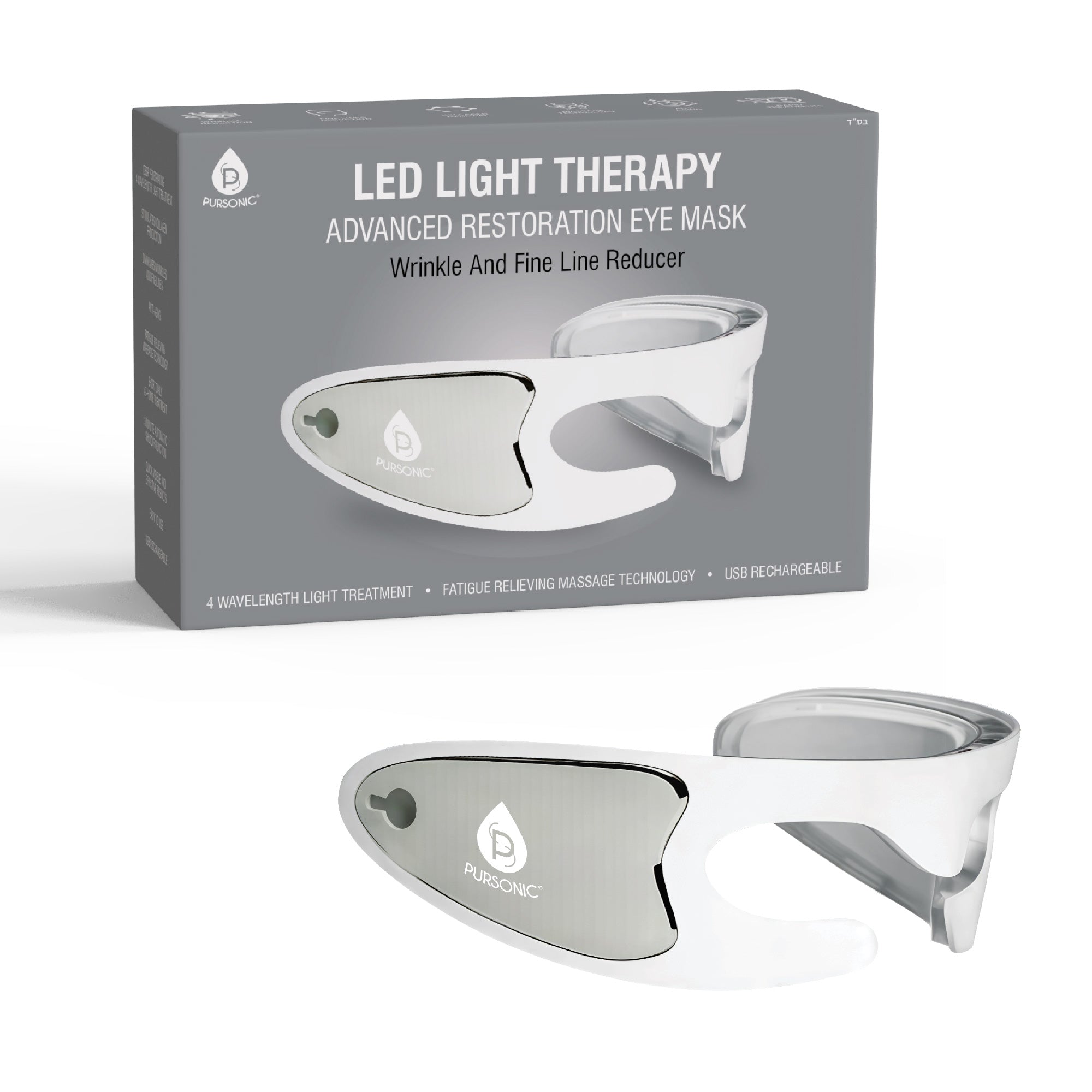 LED rejuvenation bundle with white facial sculpting wand, eye mask, and gua sha device. — view 2