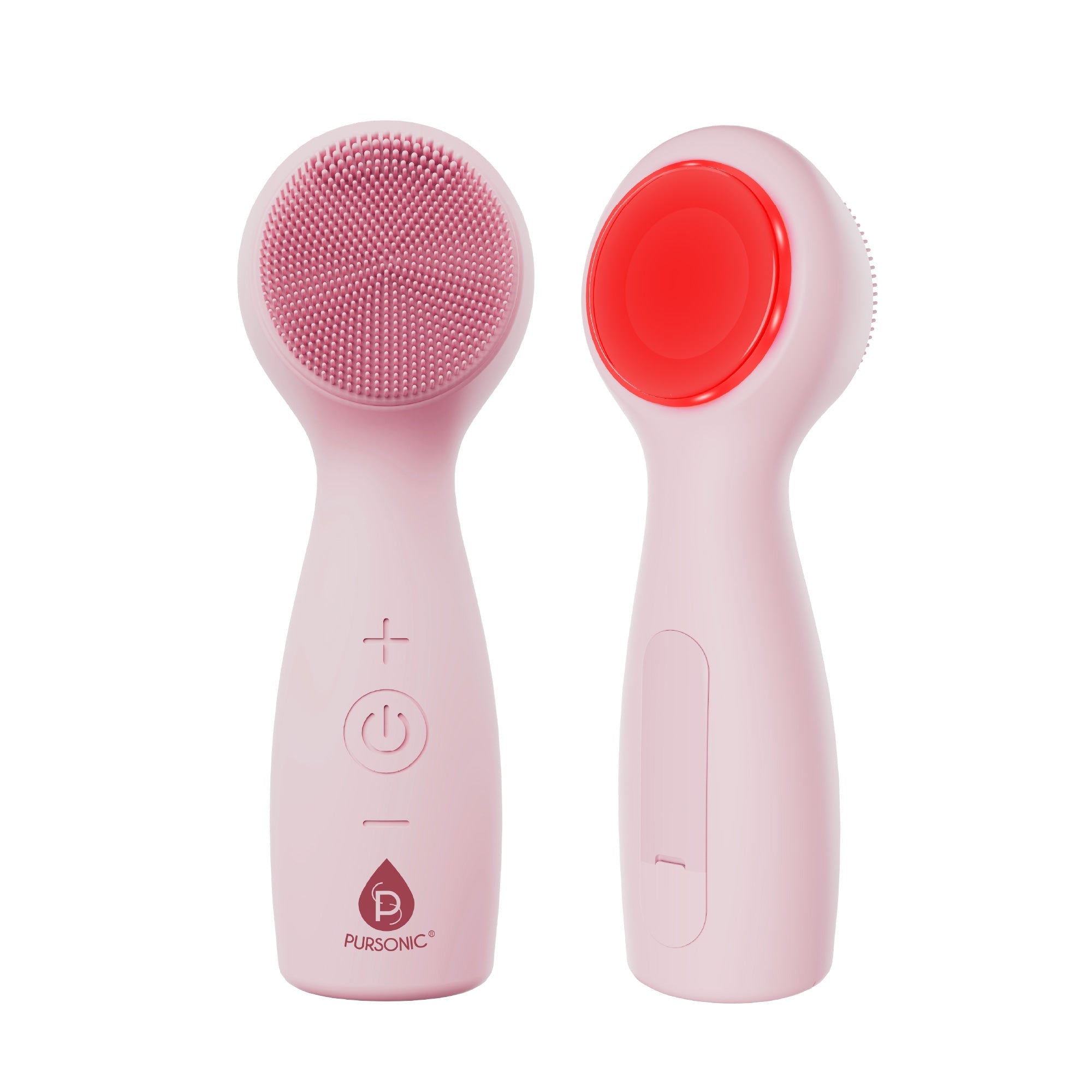 3-in-1 sonic facial cleanser with pink silicone brush and heated jade surface for LED therapy — view 4