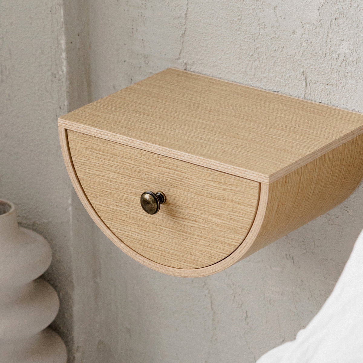 Wooden minimalist wall drawer shelf, Bedroom nightstand drawer-2