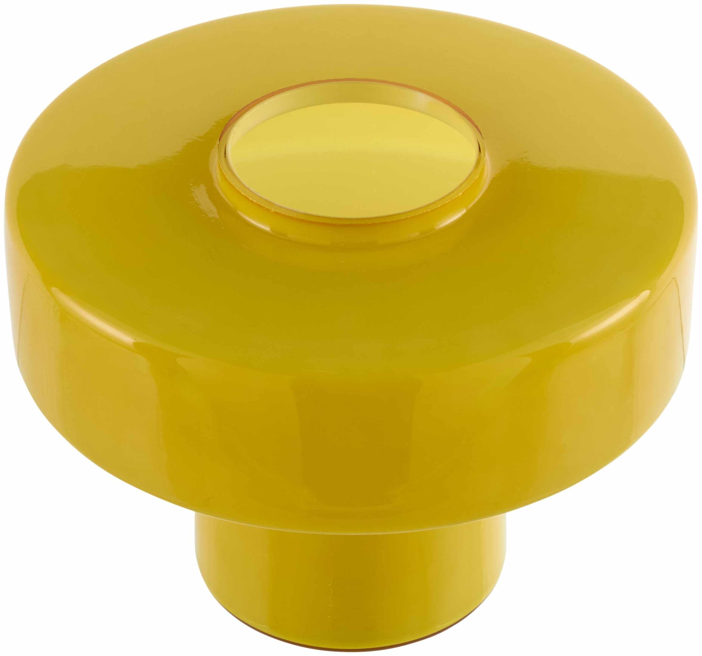 Lauenhagen contemporary translucent yellow and white glass accent floor lamp with power cord — view 5
