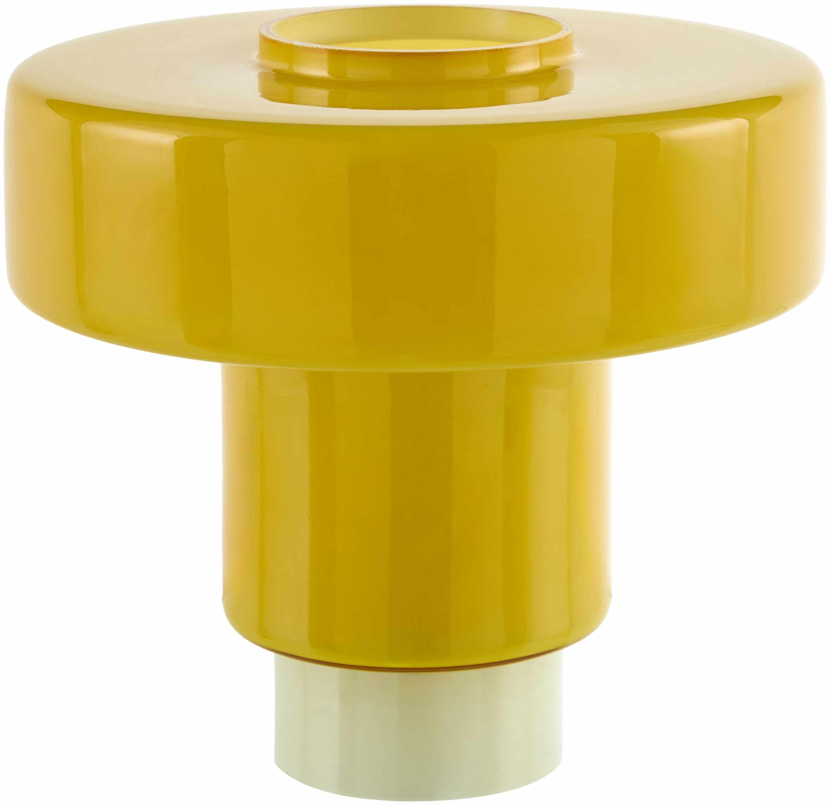 Lauenhagen contemporary translucent yellow and white glass accent floor lamp with power cord — view 2