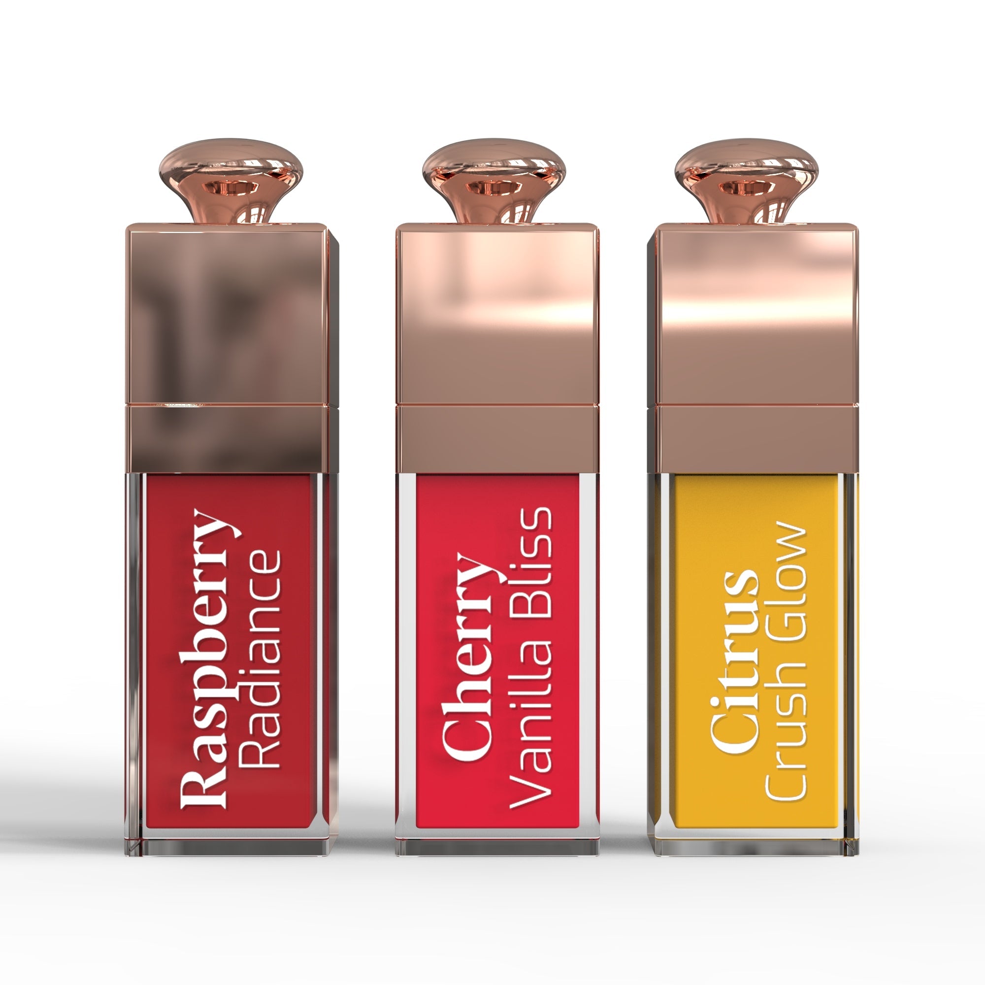 Pursonic nourishing lip oil set of three tinted gloss tubes in elegant presentation packaging — view 5