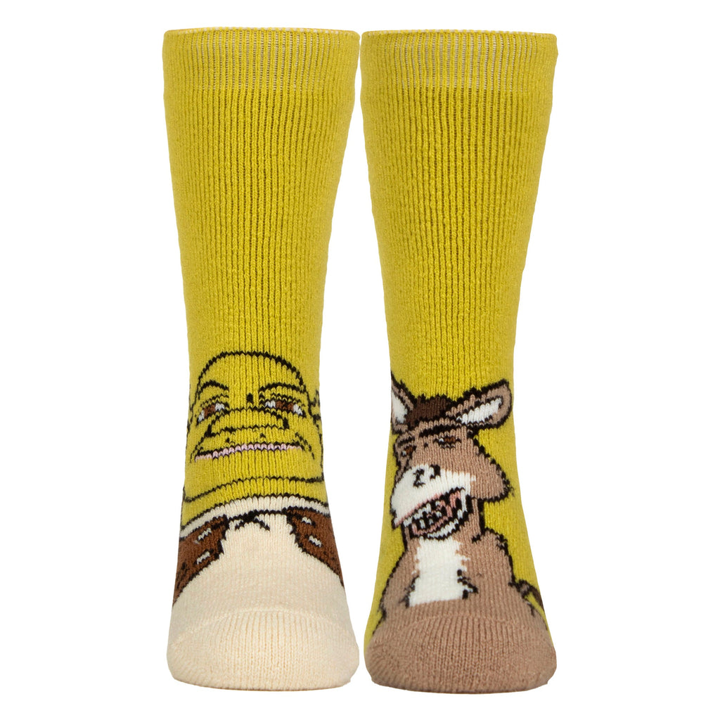 Kids thermal Shrek patterned novelty socks with soft brushed inner lining for winter warmth