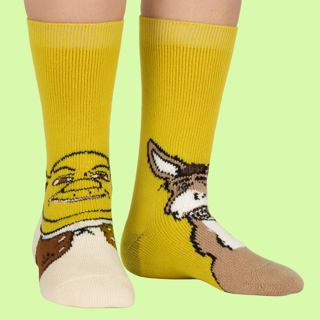 Kids thermal Shrek patterned novelty socks with soft brushed inner lining for winter warmth — view 3