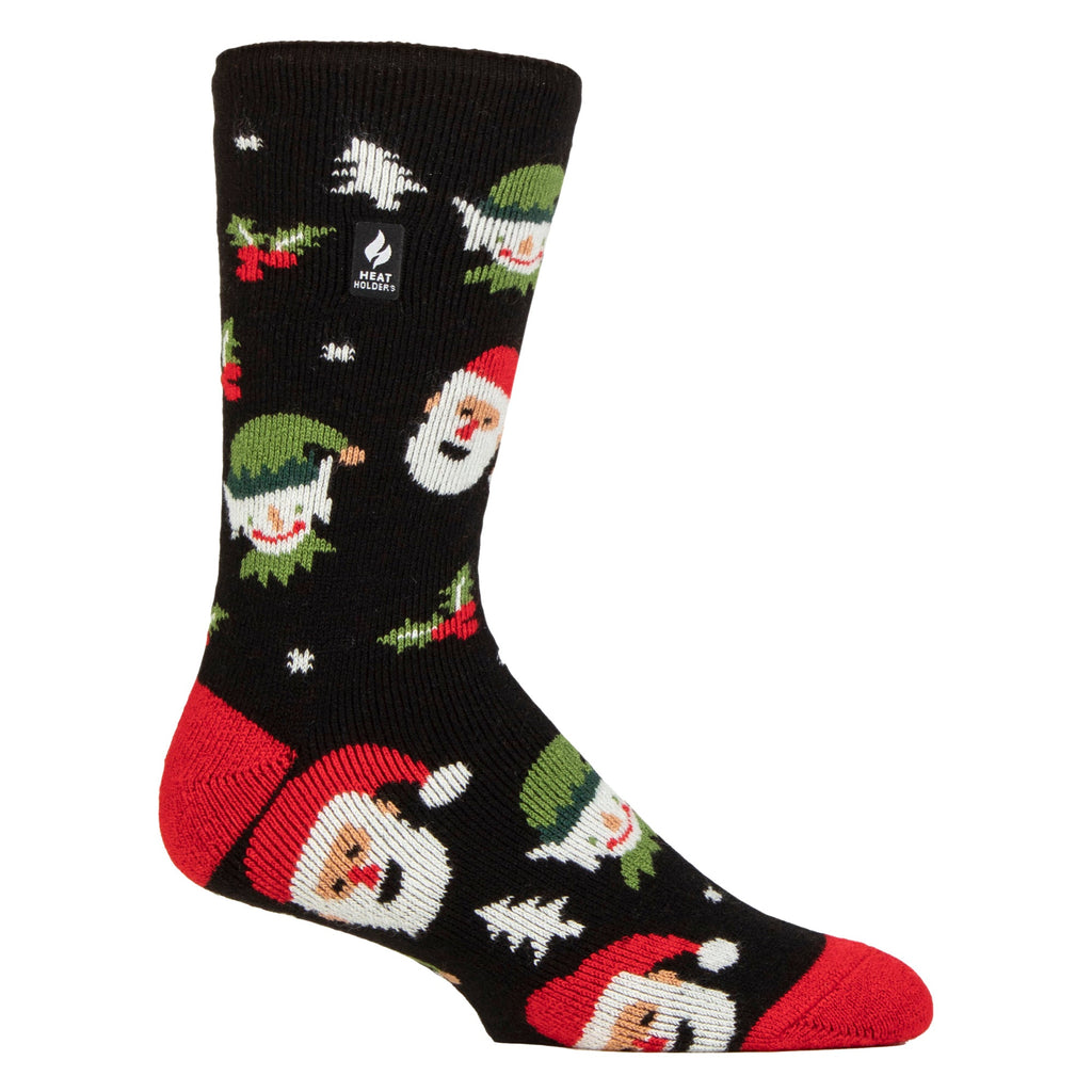 Men's thermal lite Christmas novelty socks featuring festive winter knit patterns in a breathable cozy fabric