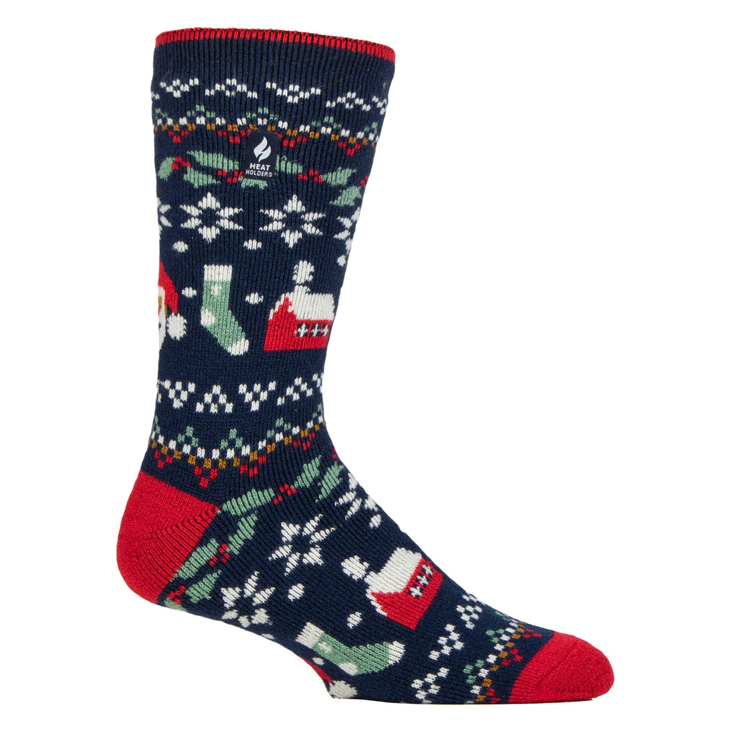 Men's thermal lite Christmas novelty socks featuring festive winter knit patterns in a breathable cozy fabric — view 5
