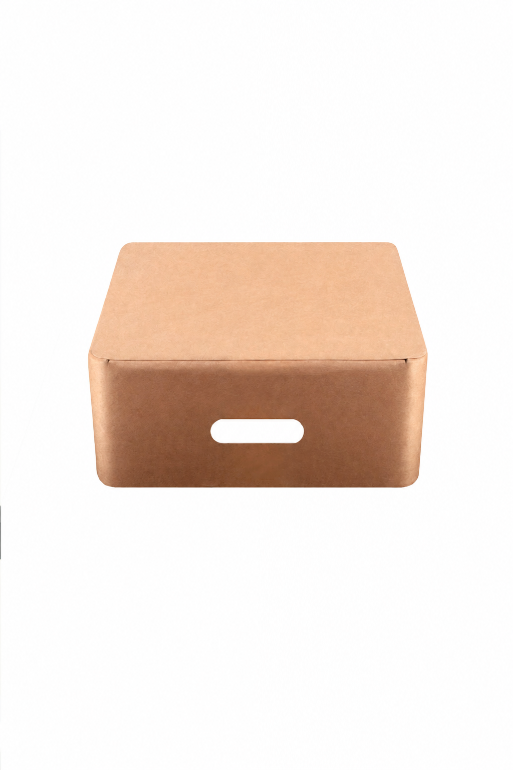 MULGEO natural cardboard lid with a closed top and side handle opening