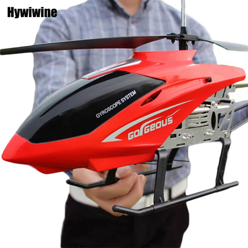 Large 80cm durable metal remote control helicopter aircraft with four channel controller for outdoor flying