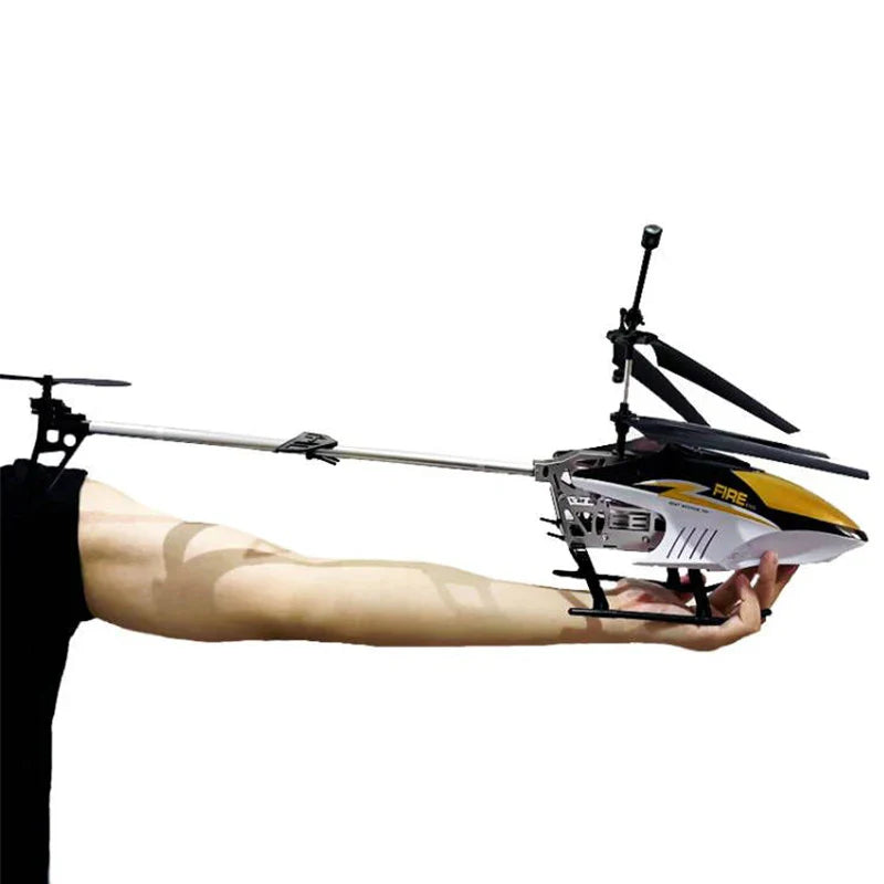Large 80cm durable metal remote control helicopter aircraft with four channel controller for outdoor flying — view 3