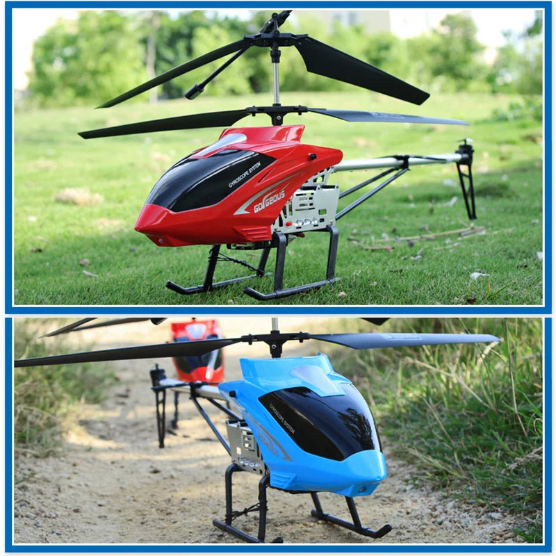 Large 80cm durable metal remote control helicopter aircraft with four channel controller for outdoor flying — view 4