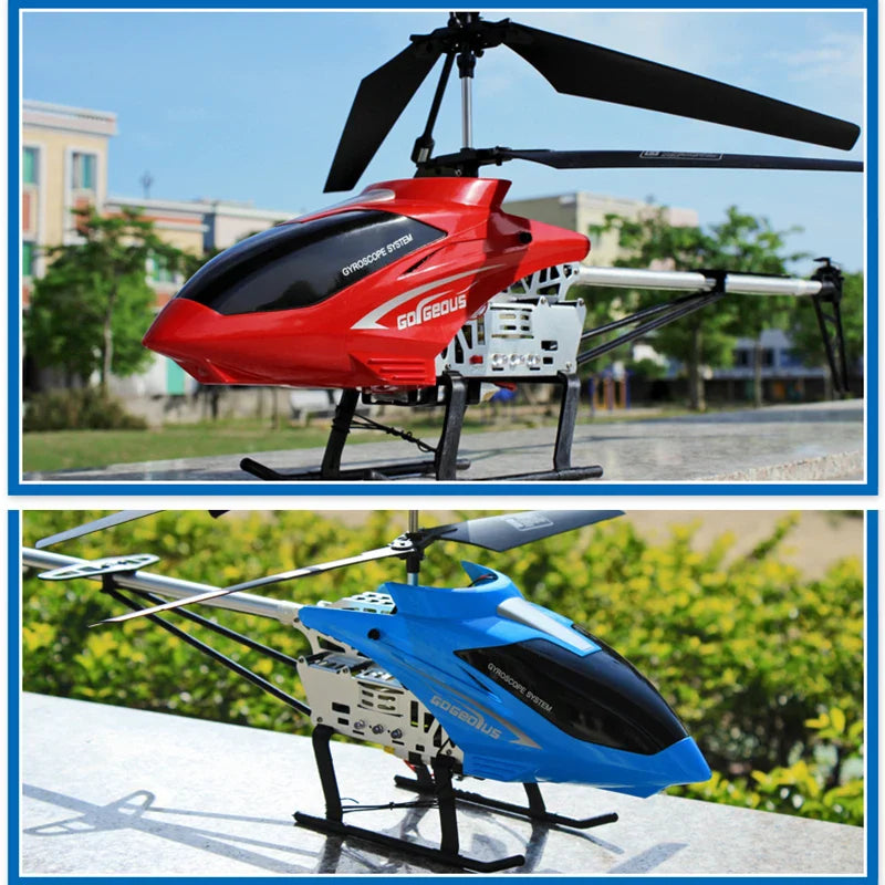 Large 80cm durable metal remote control helicopter aircraft with four channel controller for outdoor flying — view 5