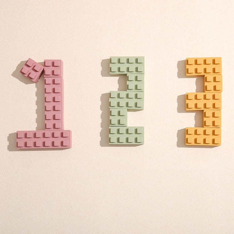 Large silicone building blocks for toddlers in assorted soft colors — view 2