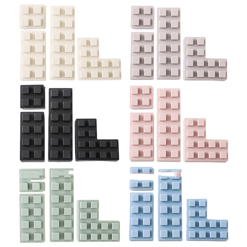 Large silicone building blocks for toddlers in assorted soft colors — view 3