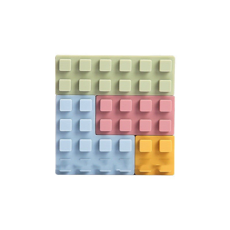 Large silicone building blocks for toddlers in assorted soft colors — view 4