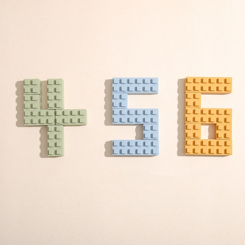 Large silicone building blocks for toddlers in assorted soft colors — view 5