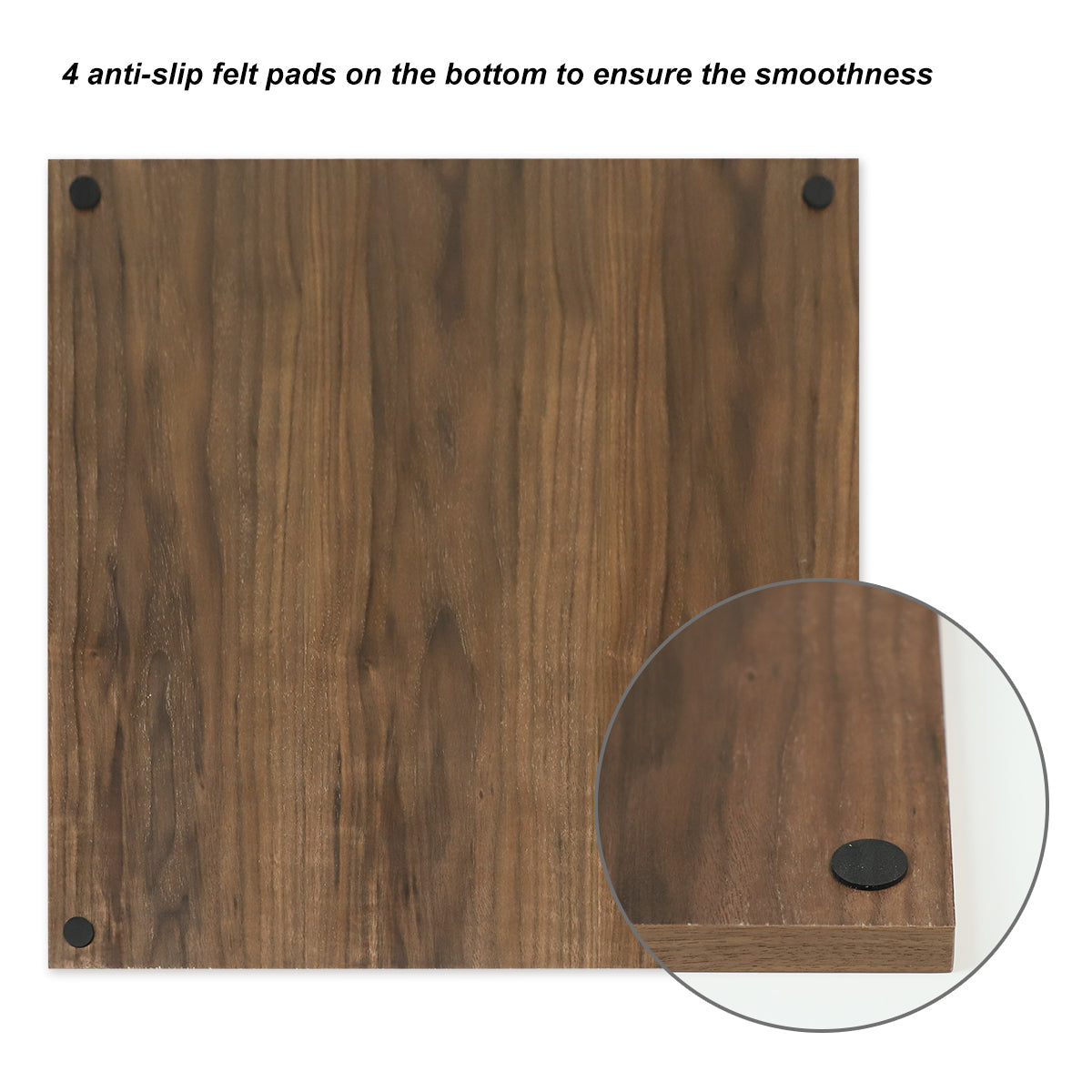 50cm walnut and maple wooden chess board featuring an empty playing grid for classic strategy games — view 2