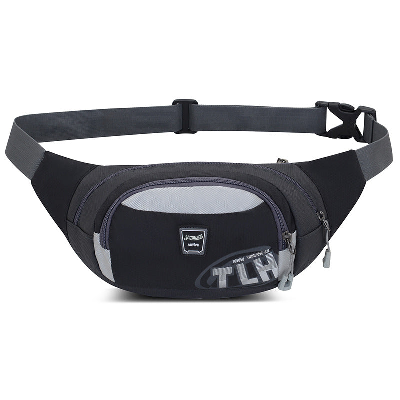 Large capacity water resistant multifunctional waist pack with adjustable strap and multiple zippered pockets