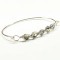 Larger Oval Shaped Swarovski Crystal Bar Bangle Bracelet-1