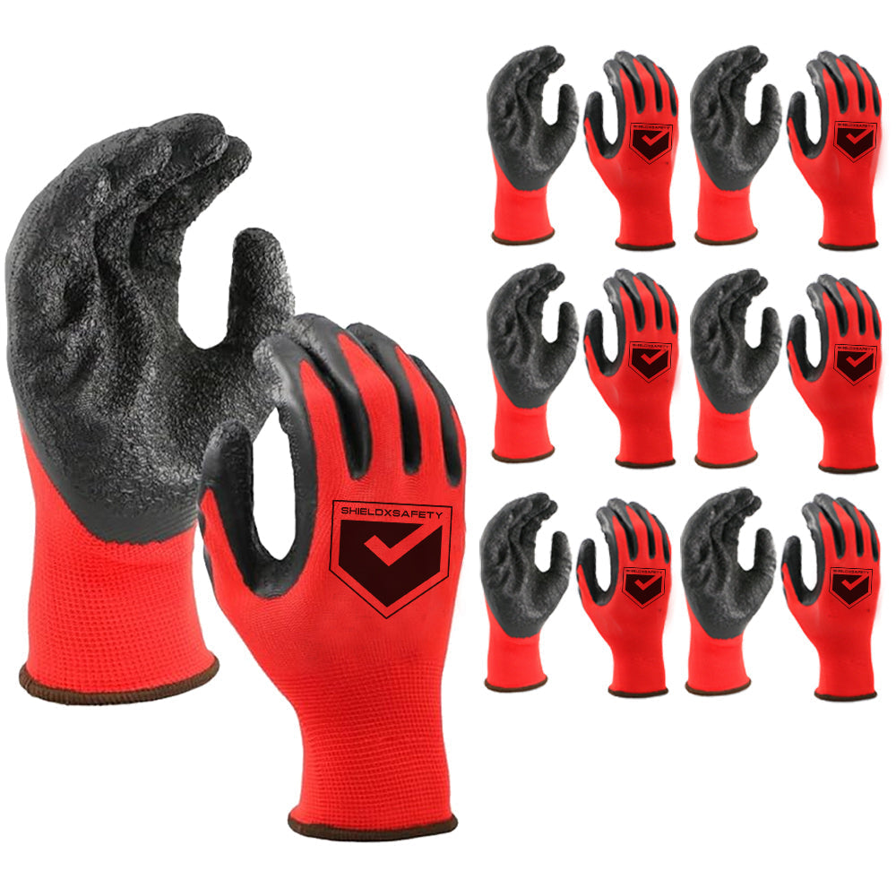 Work Gloves Latex Coated General Purpose Hand Protection Garden Mechanic 6 Pairs-1