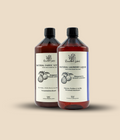 Natural laundry duo bundle featuring detergent and fabric softener bottles with essential oil scents