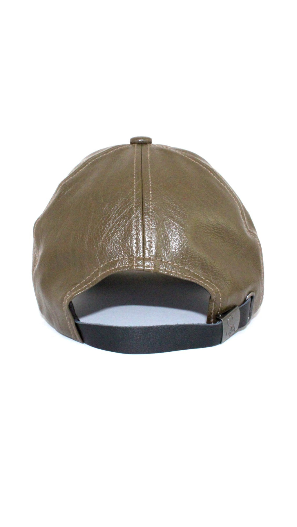 Leather Baseball Cap - Army Green-2