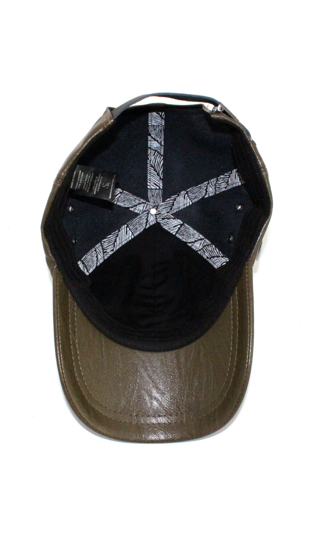 Leather Baseball Cap - Army Green-3