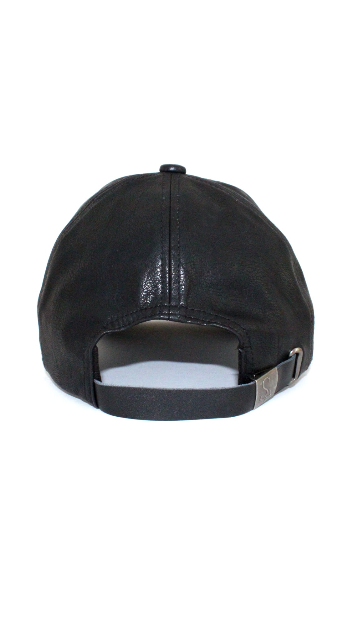 Leather Baseball Cap - Black-3