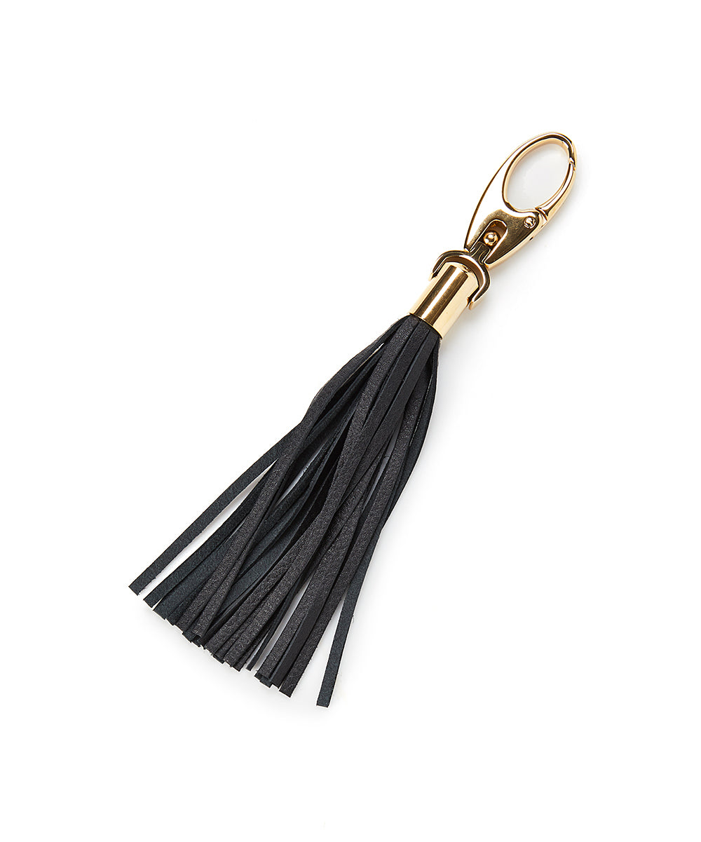 Leather Tassel - Black and Gold-0
