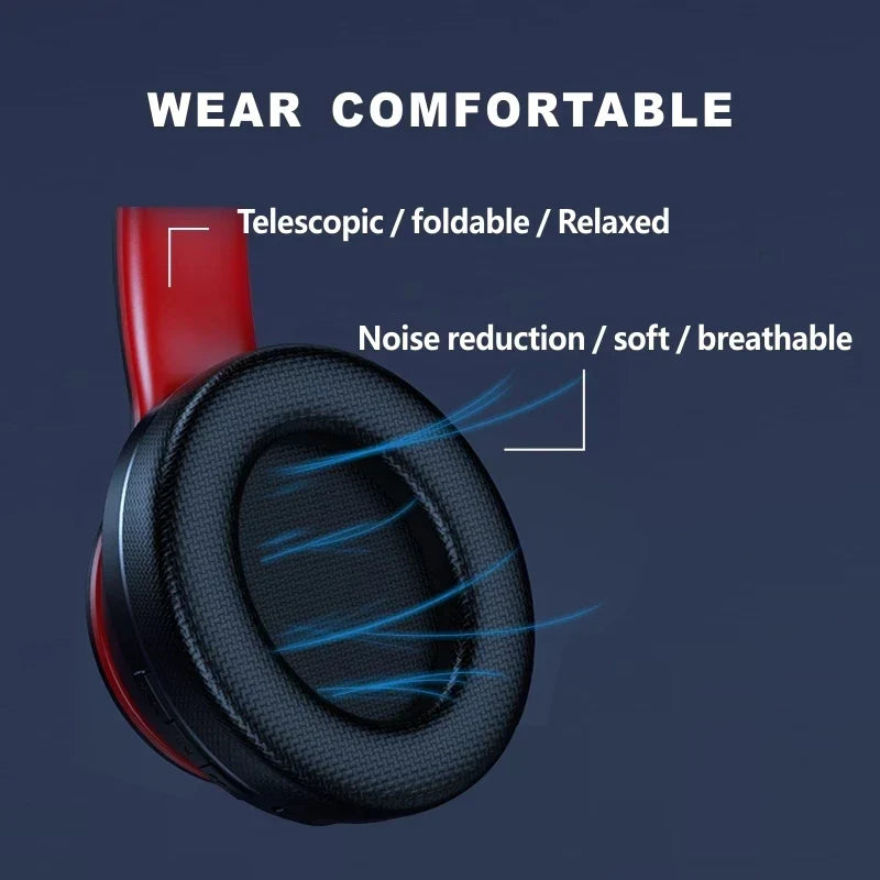Bluetooth noise cancelling over-ear wireless headphones with foldable design and premium padded ear cushions — view 3