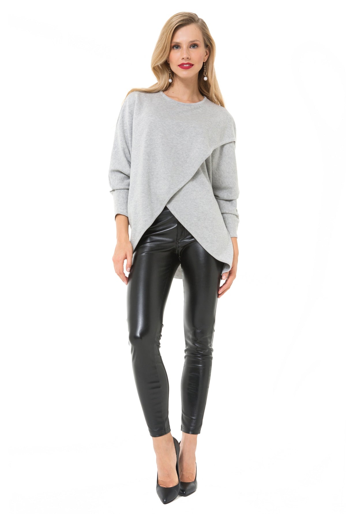 Let Loose Crossover Long Sleeve Maternity/Nursing Knit Top-2