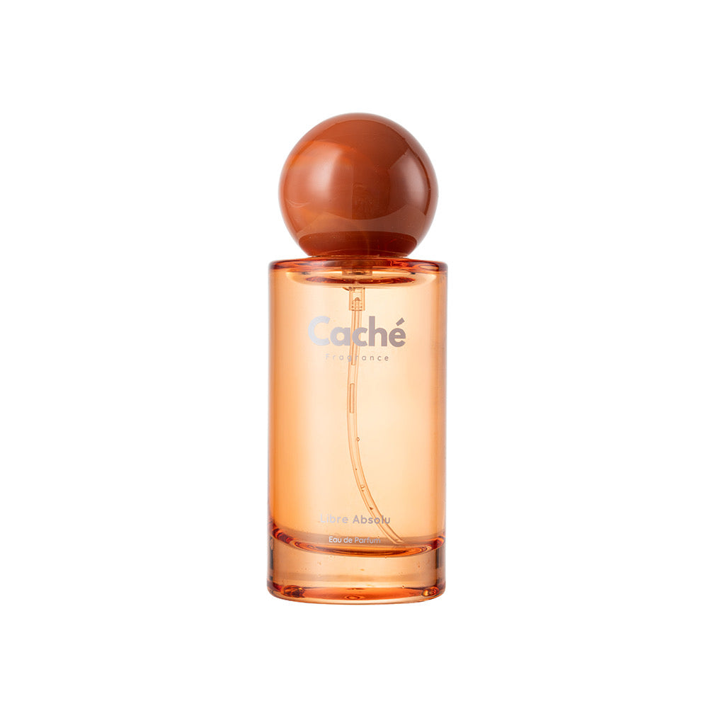Caché Libre Absolu women's floral Eau de Parfum glass bottle with golden accents. — view 4