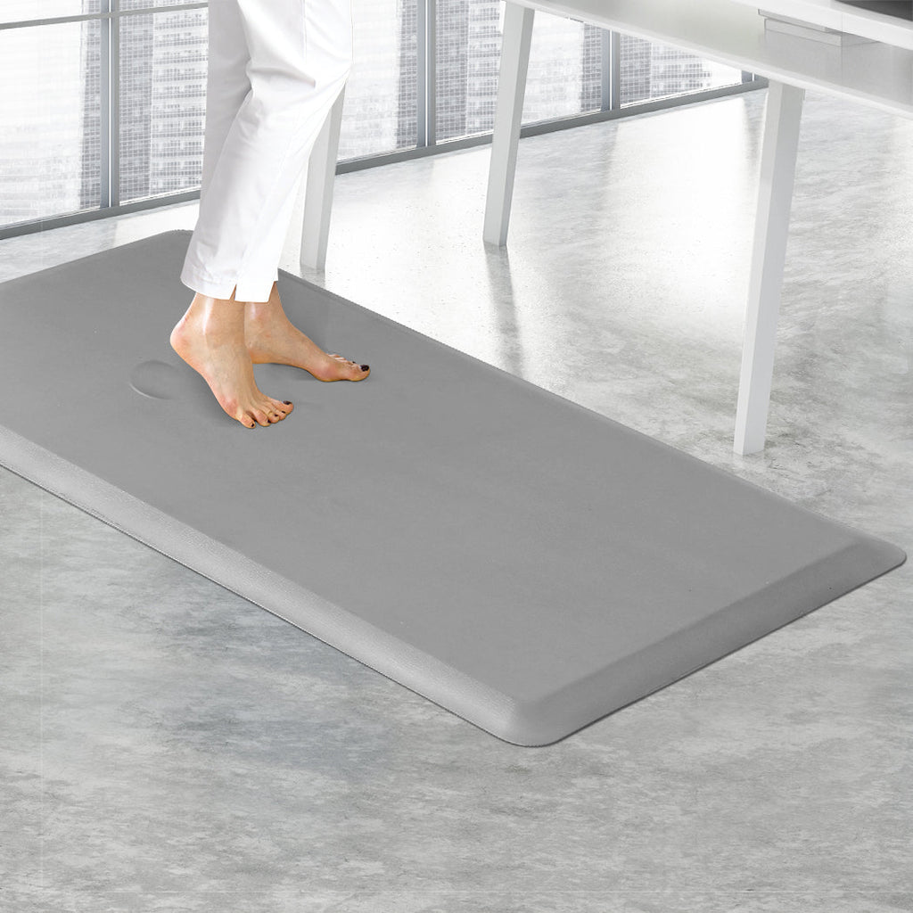 Large grey anti-fatigue standing desk mat with smooth bevelled edges and waterproof surface — view 5