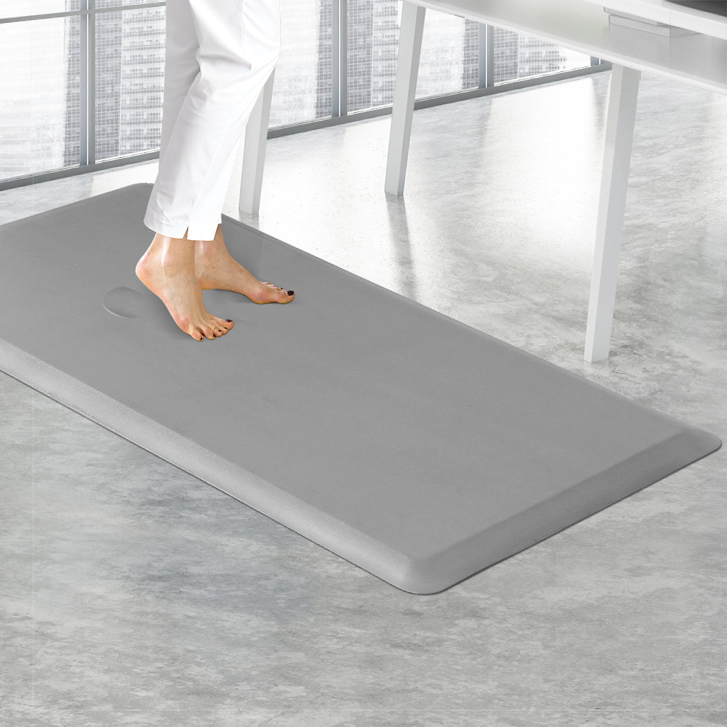 Large grey anti-fatigue standing desk mat with smooth bevelled edges and waterproof surface — view 5