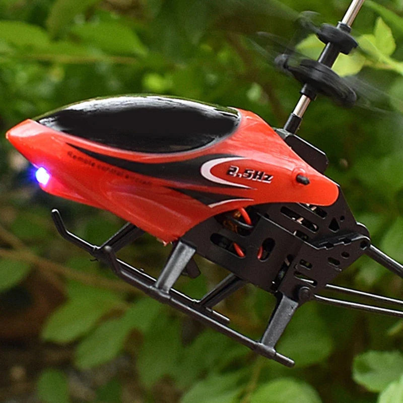 Light-up RC helicopter drone made of durable plastic and alloy with remote control and charging cable — view 3