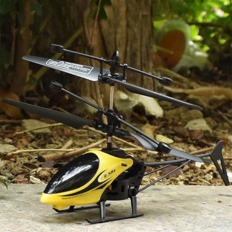 Light-up RC helicopter drone made of durable plastic and alloy with remote control and charging cable — view 5