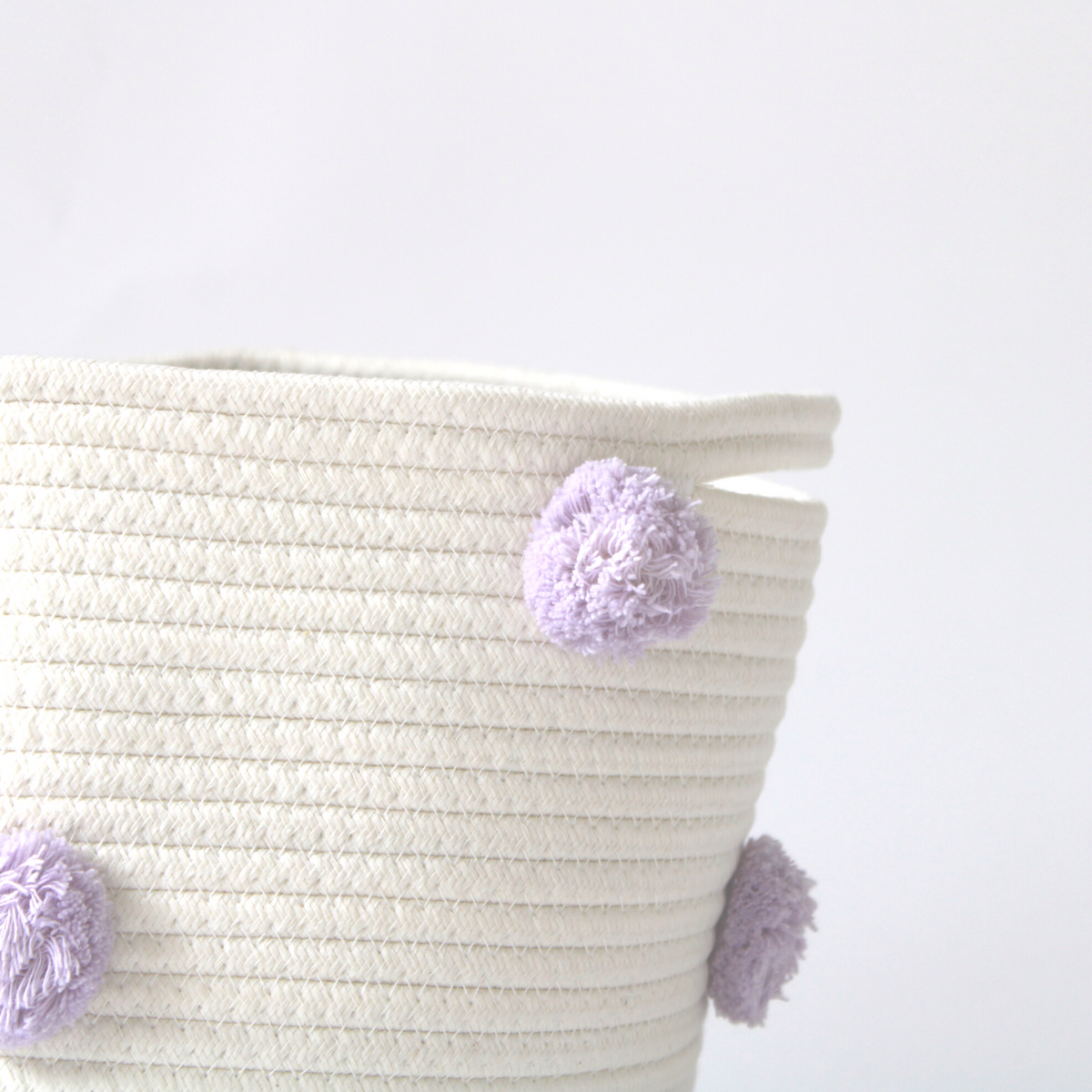 Lilac Pom Basket - Medium-1