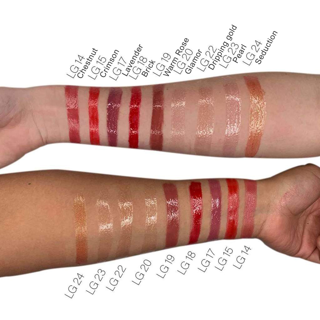 Tropical coral pink lip gloss tube with doe foot applicator and luminous sheer shimmer. — view 4