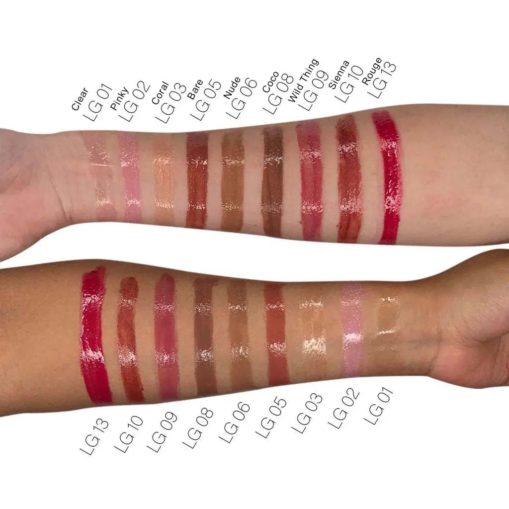 Liquid rouge lip gloss tube with doe-shaped applicator showcasing high shine shimmer and vibrant tint — view 2
