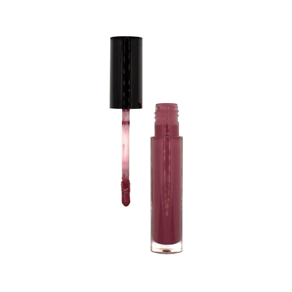 Liquid rouge lip gloss tube with doe-shaped applicator showcasing high shine shimmer and vibrant tint — view 3