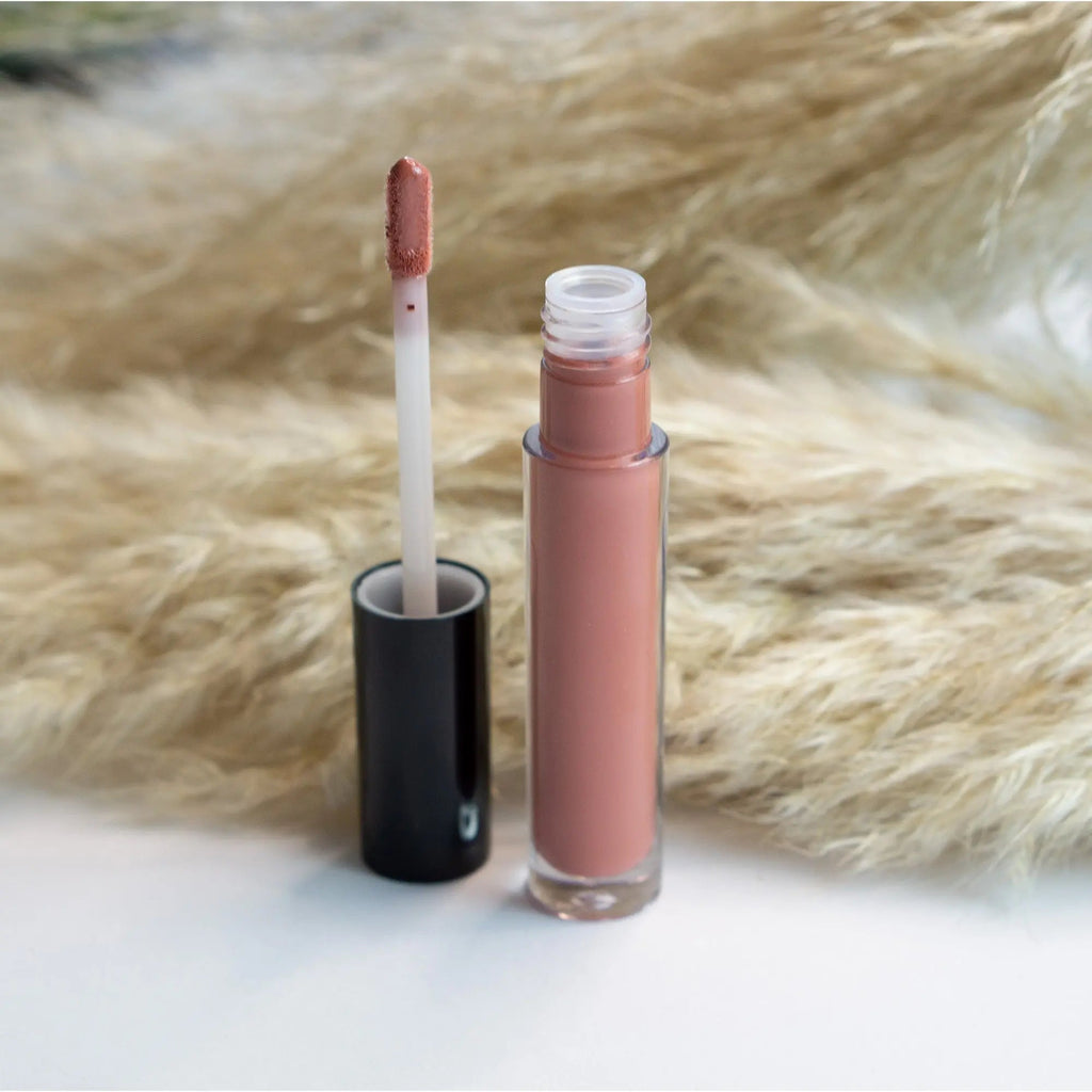 Liquid rouge lip gloss tube with doe-shaped applicator showcasing high shine shimmer and vibrant tint — view 5