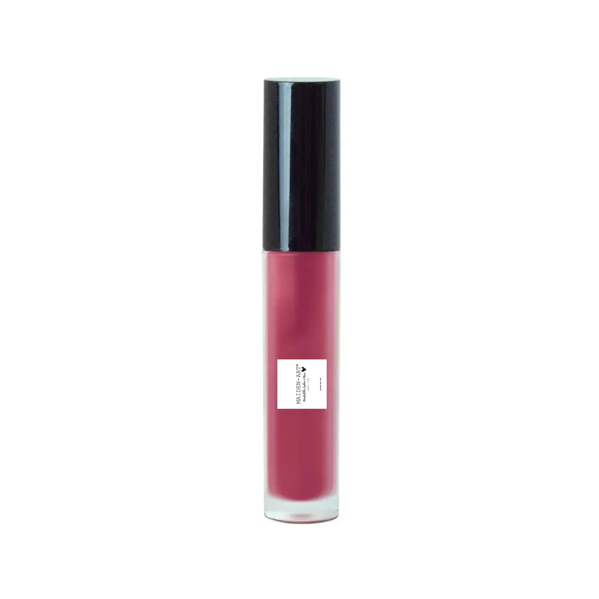 Liquid rouge lip gloss tube with doe-shaped applicator showcasing high shine shimmer and vibrant tint