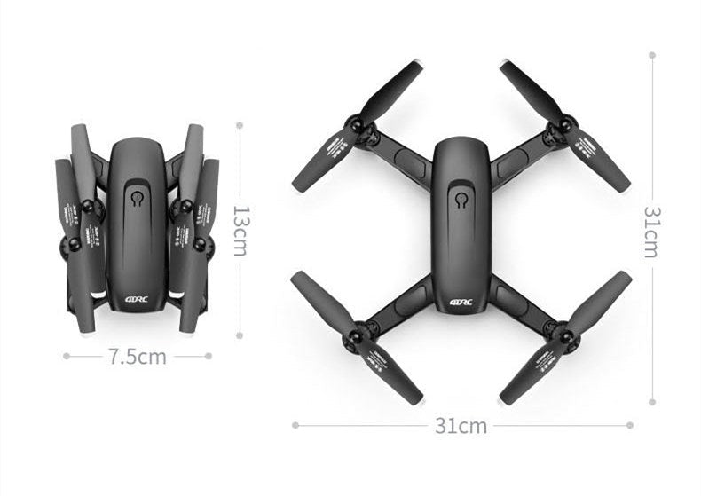 Foldable RC aircraft drone equipped with a 4K camera and remote control handle. — view 4