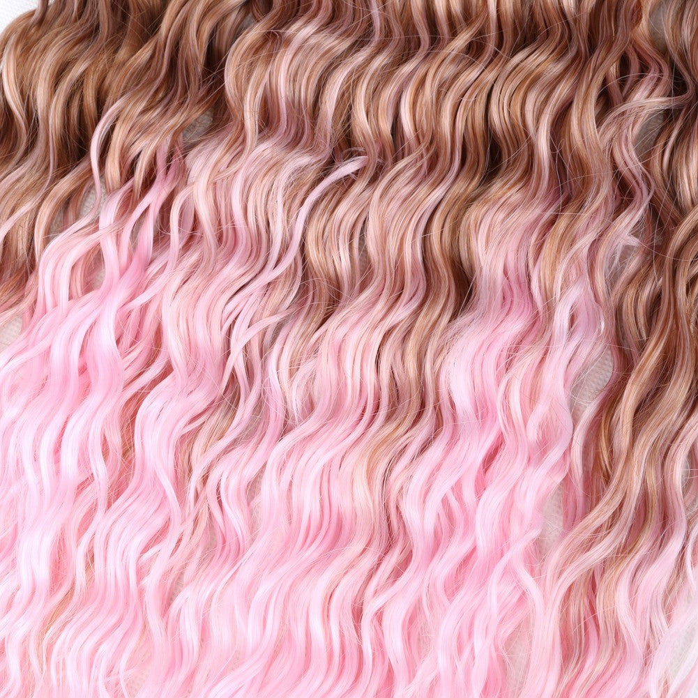 Long 32-inch synthetic hair wig showing smooth texture vibrant color blend and voluminous natural flow — view 2