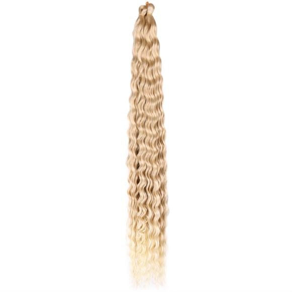 Long 32-inch synthetic hair wig showing smooth texture vibrant color blend and voluminous natural flow — view 4